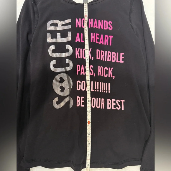 3/$20 Place It Sport Girls’ Soccer Graphic L/S Top Black M 7/8 Activewear - Picture 4 of 11